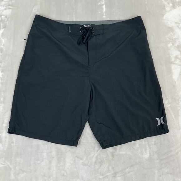 Hurley Board Shorts Mens 36 Black Phantom Drawstring Swim Surf Beach - Picture 1 of 9